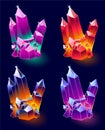 Mineral Crystals Vector.