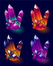 Mineral Crystals Vector.