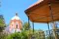 Church and kiosk in Mineral de pozos, guanajuato XIX Royalty Free Stock Photo