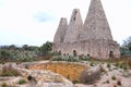 Mine furnaces and chimneys in mineral de pozos, guanajuato, mexico I Royalty Free Stock Photo