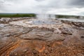 Mineral deposits near the geyser Strokkur Royalty Free Stock Photo