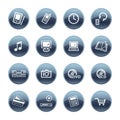 Mineral drop electronics icons Royalty Free Stock Photo