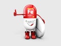 Mineral Fe Ferum shining pill cartoon capsule icon . 3d illustration