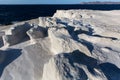 Mineral formations on the coast of Milos island Moon landscape Aegean sea Royalty Free Stock Photo