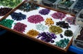 Mineral gemstones in jewelry market Royalty Free Stock Photo