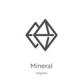 mineral icon vector from vitamin collection. Thin line mineral outline icon vector illustration. Outline, thin line mineral icon Royalty Free Stock Photo