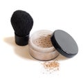 Mineral Makeup and Kabuki Brush Royalty Free Stock Photo