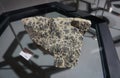 Sample of pyrolusite, manganese mineral rock stone.