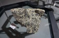 Sample of pyrolusite, manganese mineral rock stone. Royalty Free Stock Photo