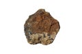Raw pyromorphite mineral rock stone isolated on white background. a minor ore of lead. Royalty Free Stock Photo