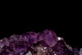 Mineral purple Amethyst crystal quartz texture Royalty Free Stock Photo