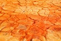 Mineral sediments in a dry lake of an old abandoned mine