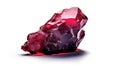 Mineral Shaped Ruby Brilliant Red Crystal Gemstone White Defocused Background