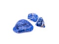 Mineral sodalite gemstones on white background Royalty Free Stock Photo