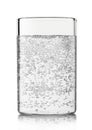 Mineral sparkling water with bubbles in highball glass on white Royalty Free Stock Photo