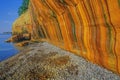 Mineral Stained Cliff Pictured Rocks Royalty Free Stock Photo