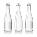 Mineral still or sparkling water bottles mock up with labels. Isolated on white background