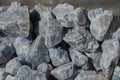 Mineral stone celestite pieces in a box Royalty Free Stock Photo