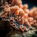 Mineral stone coral close-up. Generative AI