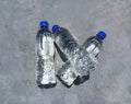 Mineral water in a plastic bottle on the floor. Royalty Free Stock Photo