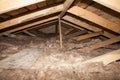 Foam plastic Insulation of a new home on a new roof Royalty Free Stock Photo