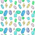 Crystals and Diamonds Pattern