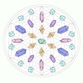 Metatron cube Grid with wiccan Crystals meditation