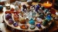 Minerals, Crystals, Semi precious Gemstones, Magic still life for Crystal Energy Healing Royalty Free Stock Photo