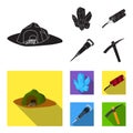 Minerals, explosives, jackhammer, pickaxe.Mining industry set collection icons in black,flat style vector symbol stock