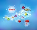 Minerals for human health and food. Abstract scheme