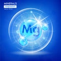 Minerals Magnesium for health. Pharmaceutical banner template capsule with minerals blue.