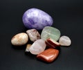 Minerals Stones Still Life Ametyst Colours Stone Turqouise Black Background