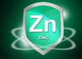 Minerals Zinc shield for health concept