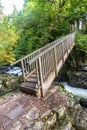Miners Bridge, wooden crossing in Betws Y Coed Royalty Free Stock Photo