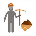 Miners career Flat icon Design. illustrato Royalty Free Stock Photo