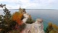 Miners Castle rock at Pictured rocks national lake shore in Michigan upper peninsula Royalty Free Stock Photo