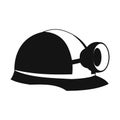 Miners helmet with lamp icon