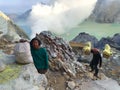 Miners in Ijen Crater, Indonesia