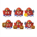 miners red binder clip cute mascot character wearing helmet