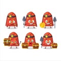 miners red love bag cute mascot character wearing helmet