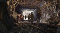 Miners In An Underground Mine Royalty Free Stock Photo