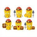 miners yellow chalk cute mascot character wearing helmet Royalty Free Stock Photo