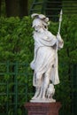 Minerva, ancient Roman goddess of wisdom and war. Marble statue, late 17th century. Summer Garden, St. Petersburg Royalty Free Stock Photo