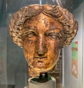 Minerva`s Head in Bronze At the Roman Baths
