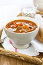 Minestrone soup [Bean,Zucchini soup] Royalty Free Stock Photo