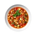 Minestrone Soup On White Plate On A White Background Royalty Free Stock Photo