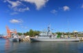 Minesweepers in a harbor Royalty Free Stock Photo