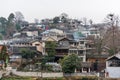 Ming Qing Dynasty Chinese traditional rural house, built with black tiles, stone, and bricks, in Qingyan Ancient town, one of