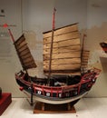 Ming Qing Dynasty Fuchuan Antique Boat Vessel Ship Model Wooden Boats Trading Goods Sailboat Junk Sail Transportation Vehicle Royalty Free Stock Photo