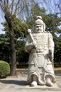Ming Tombs: statue of warrior. Royalty Free Stock Photo
